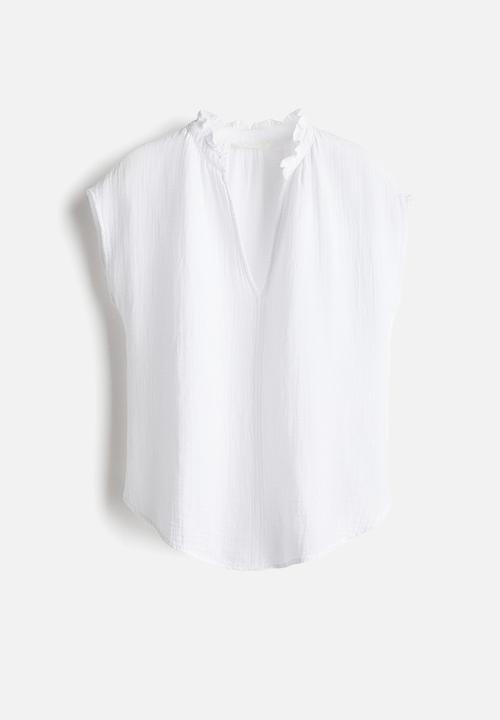 H&M - Cotton muslin blouse - white