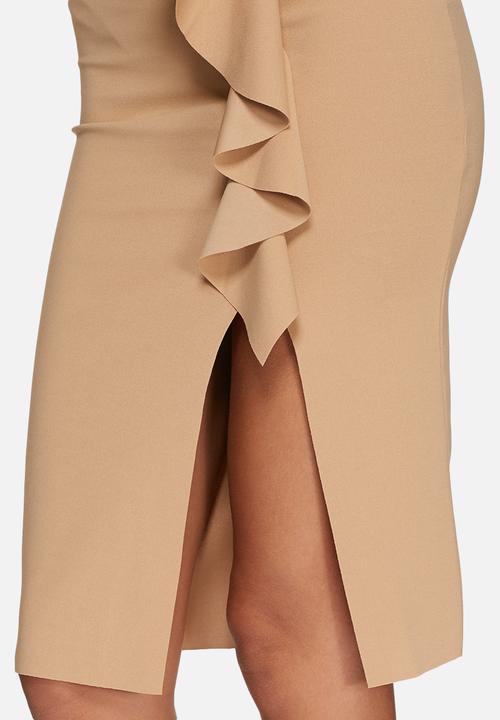 Missguided - Ruffle detail scuba midi skirt 