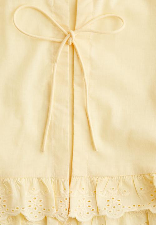 H&M - Frill-trimmed cotton blouse - yellow