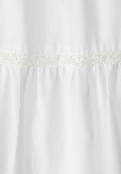 H&M - Lace-inset maxi skirt - white