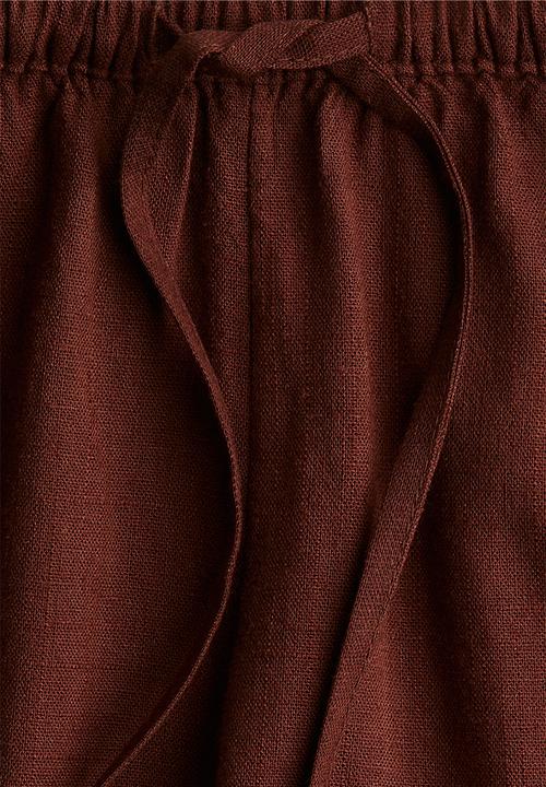 H&M - Straight drawstring trousers - brown