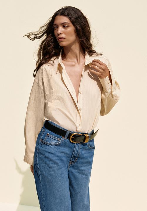 H&M - Wide high jeans - denim blue
