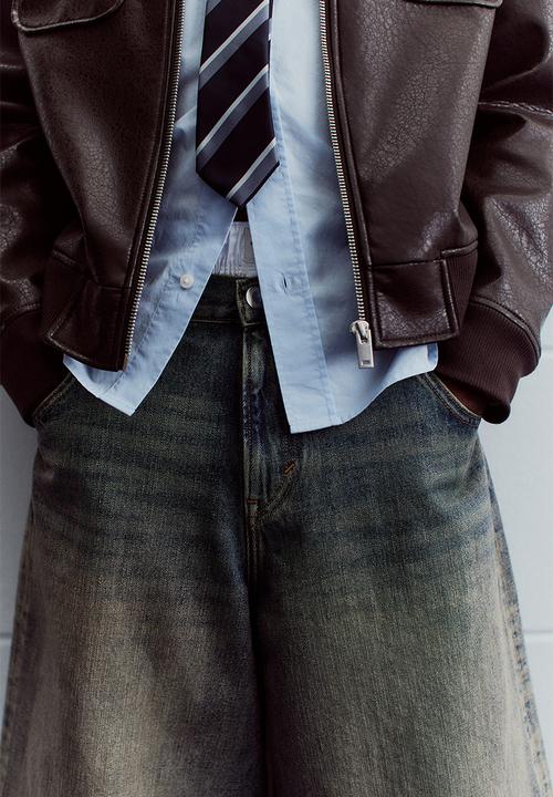 H&M - Super baggy denim shorts - denim blue