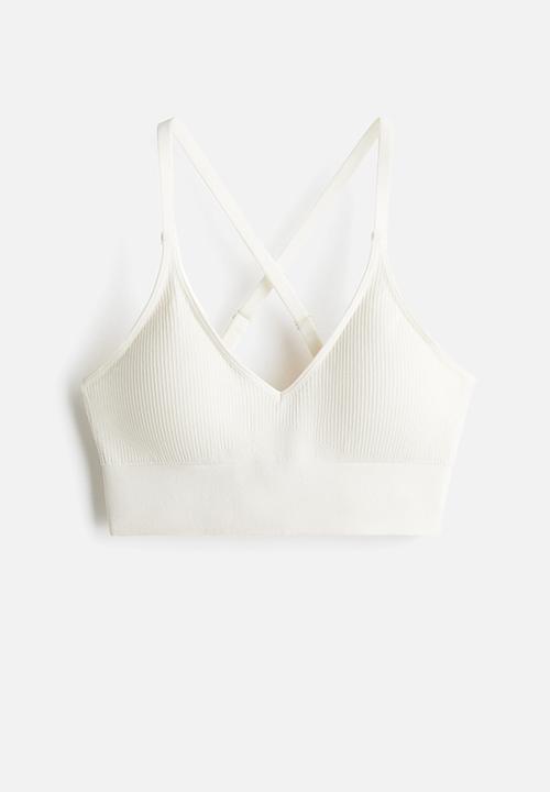 H&M - Seamless medium support sports bra with drymove™ - white