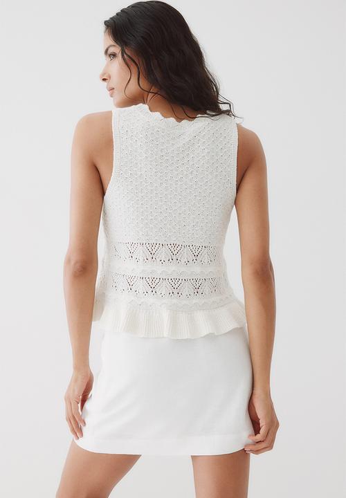 H&M - Linen-blend mini skort - white
