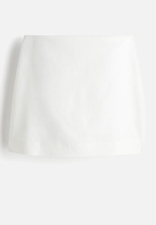 H&M - Linen-blend mini skort - white