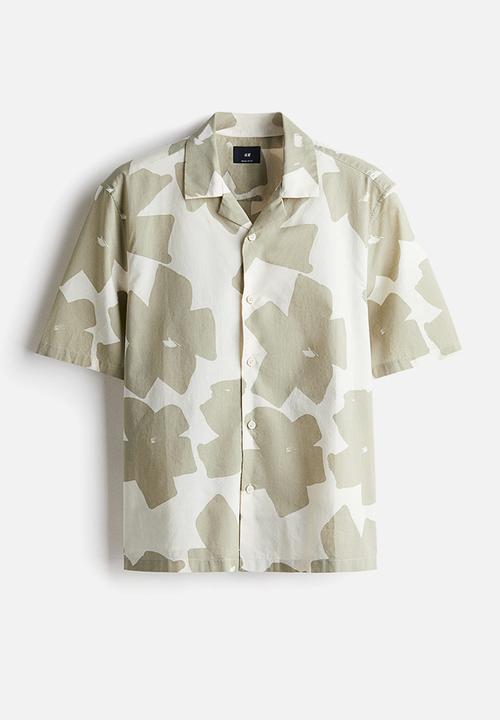 H&M - Regular fit cotton resort shirt - beige patterned 