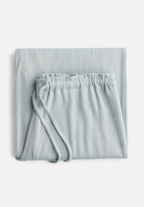 H&M - Pointelle pyjama bottoms - light dusty turquoise