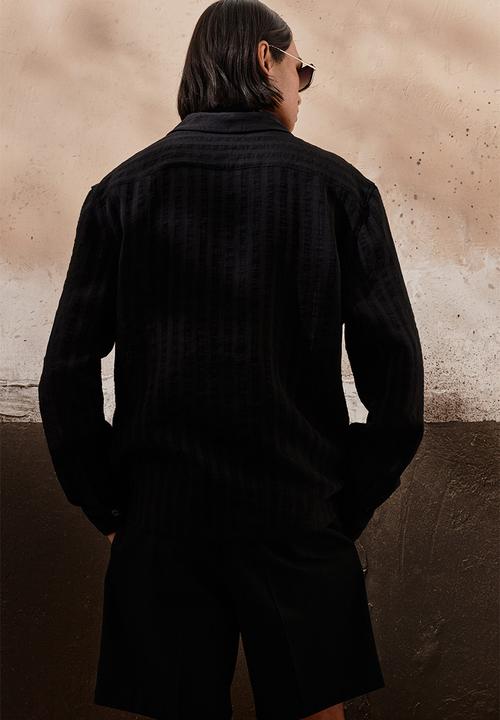 H&M - Regular fit long-sleeved resort shirt - black