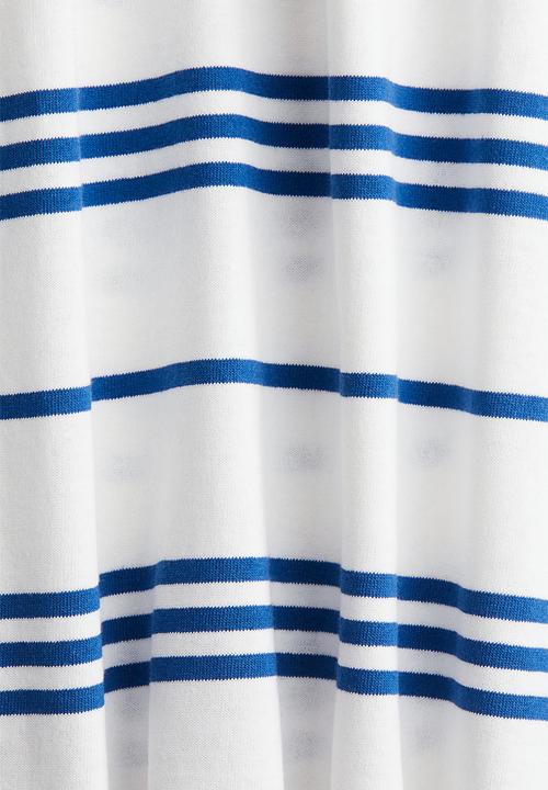 H&M - Cropped t-shirt - white & blue striped
