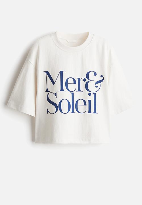H&M - Cropped t-shirt - white mer & soleil