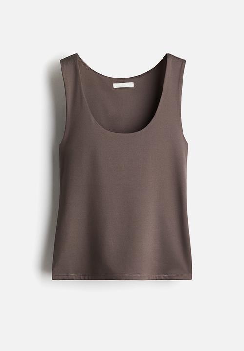 H&M - Microfibre vest top - dark mole