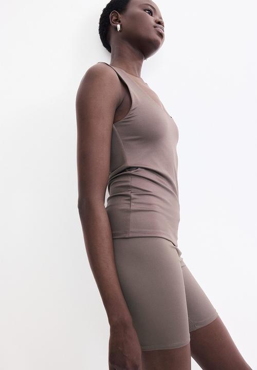 H&M - Microfibre vest top - dark mole
