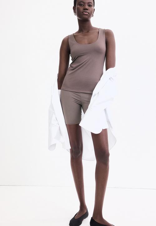 H&M - Microfibre vest top - dark mole