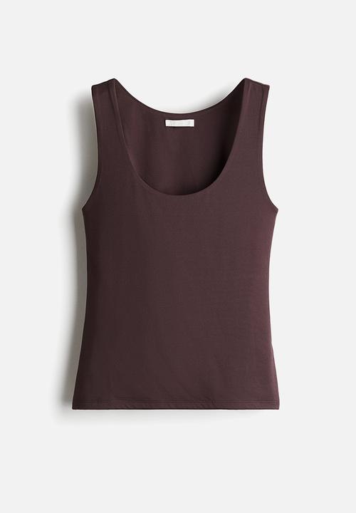 H&M - Microfibre vest top - dark brown