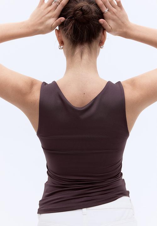 H&M - Microfibre vest top - dark brown