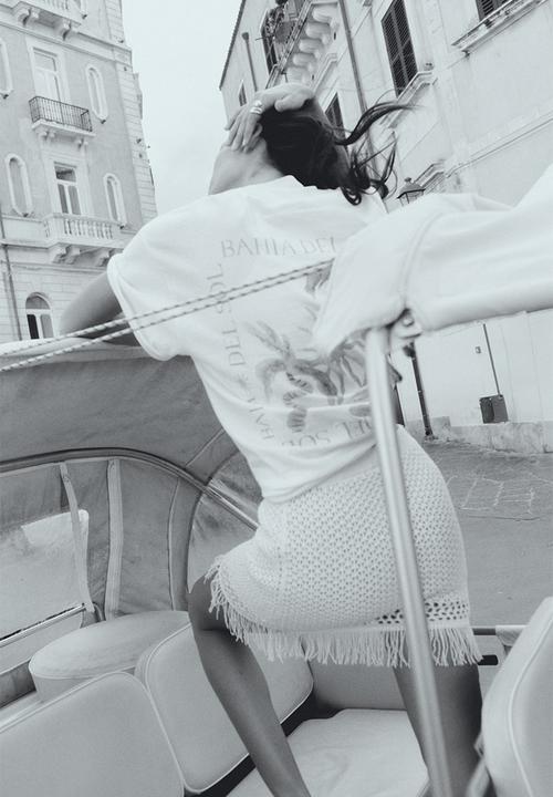 H&M - Fringe-trimmed pointelle-knit skirt - white