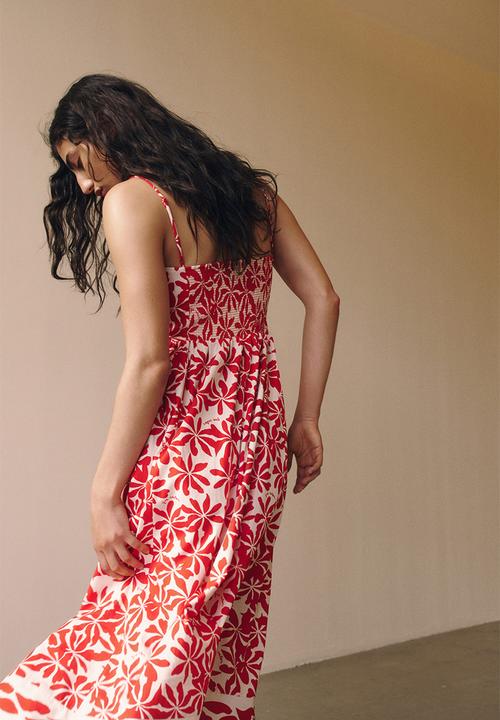 H&M - Strappy dress - white & red floral