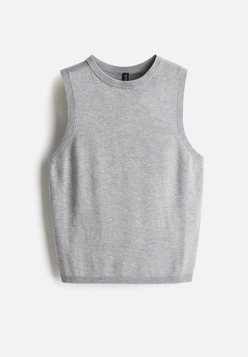 H&M - Fine-knit sweater vest - grey marl