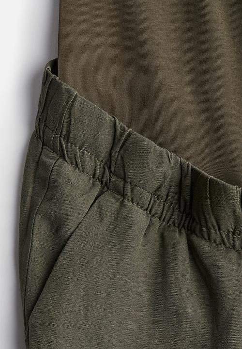 H&M - Mama linen-blend trousers - khaki green