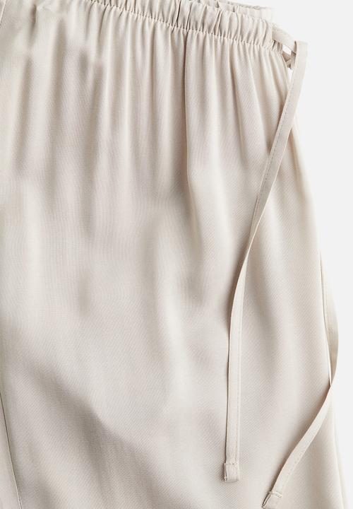 H&M - Mama before & after drawstring trousers - light beige