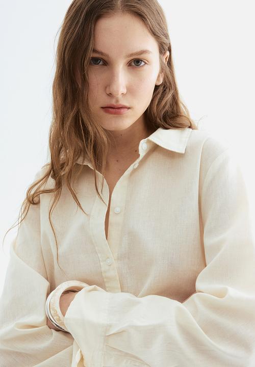H&M - Linen-blend shirt - cream