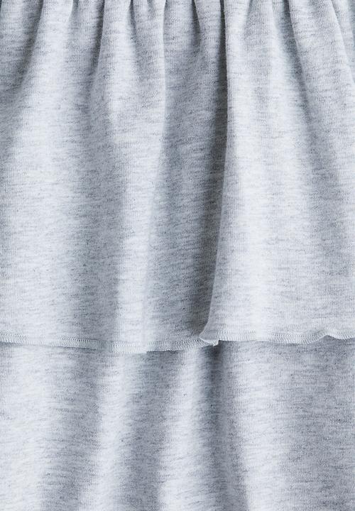 H&M - Tiered foldover-waist skirt - light grey marl 