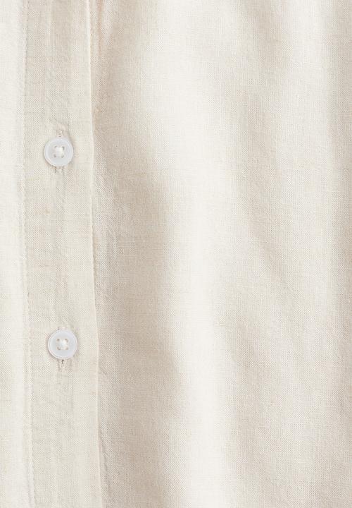 H&M - Linen-blend shirt - light beige 