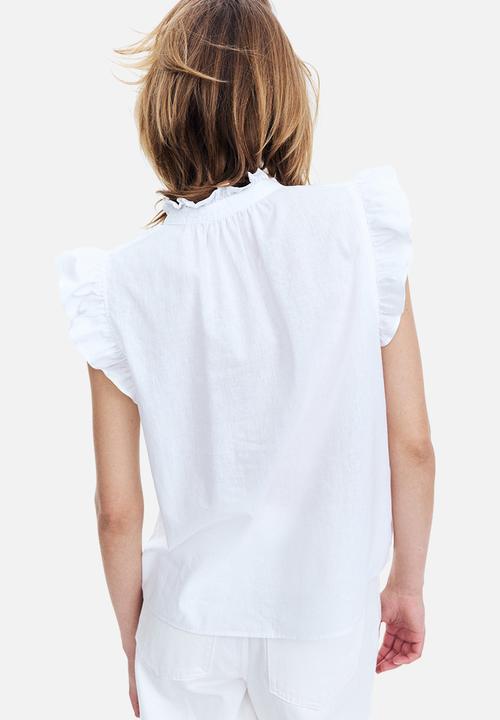 H&M - Linen-blend blouse - white