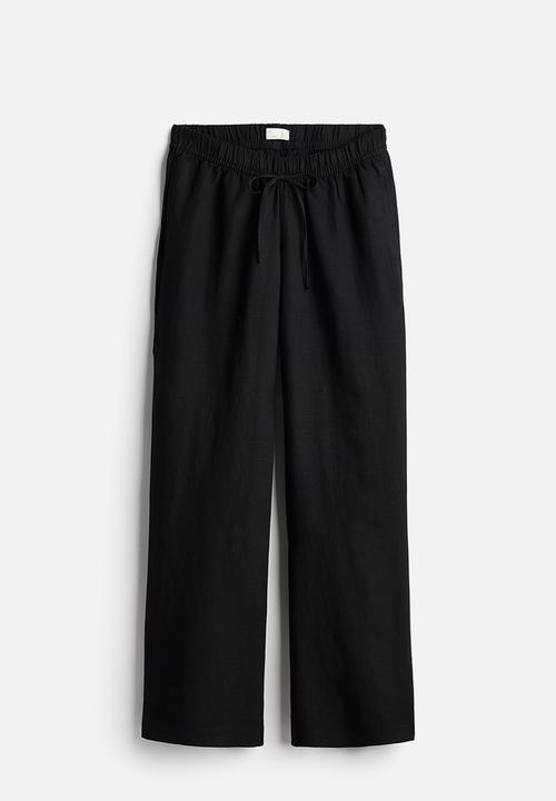H&M - Mama before & after linen-blend trousers - black