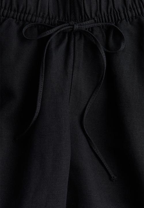 H&M - Mama before & after linen-blend trousers - black
