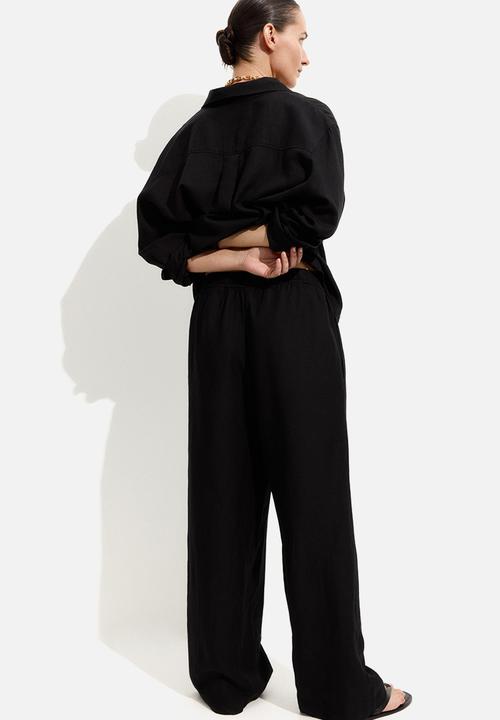 H&M - Mama before & after linen-blend trousers - black