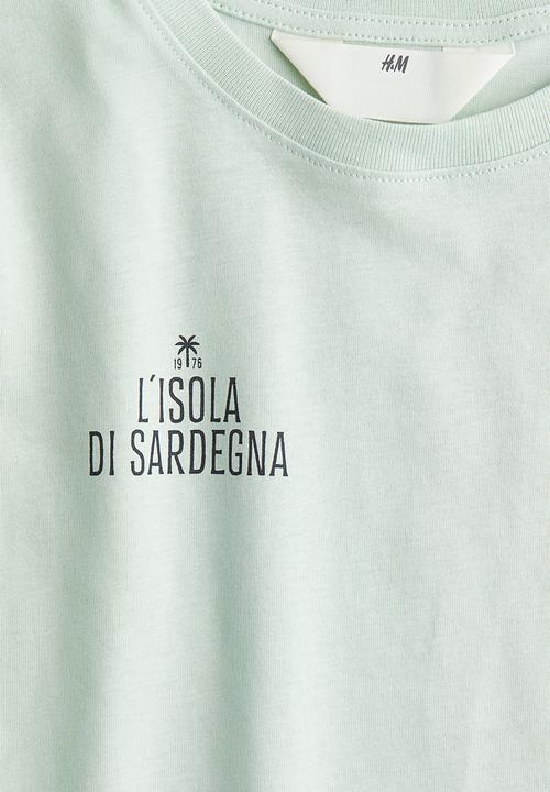 H&M - Printed T-shirt -  mint green/l'isola di sardegna 