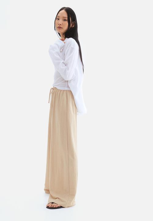 H&M - Wide pull-on trousers - beige