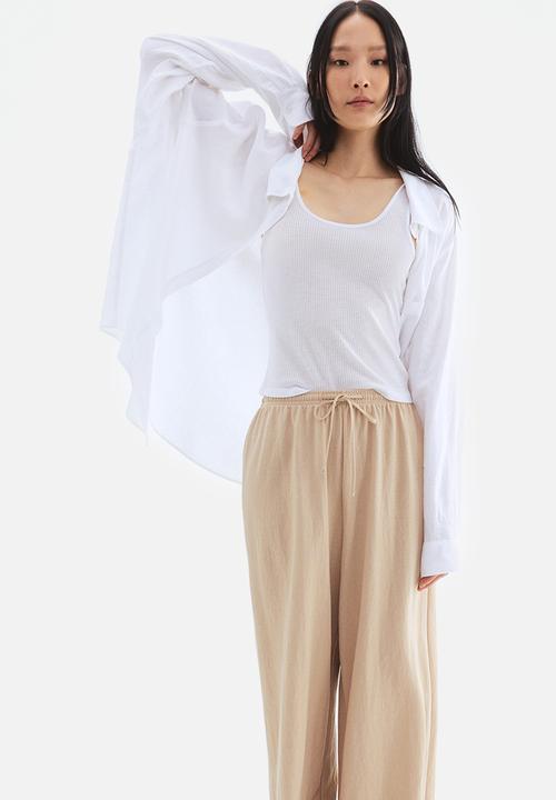 H&M - Wide pull-on trousers - beige