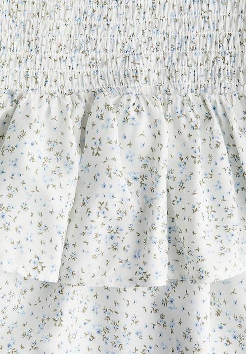 H&M - Smocked strappy dress - white/floral 