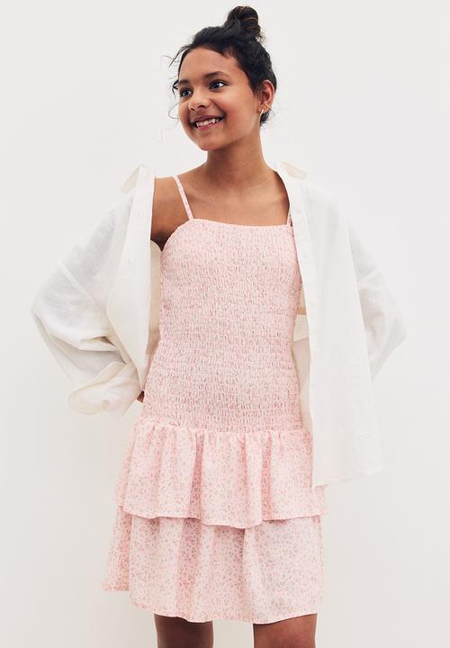 H&M - Smocked strappy dress - pink,multi