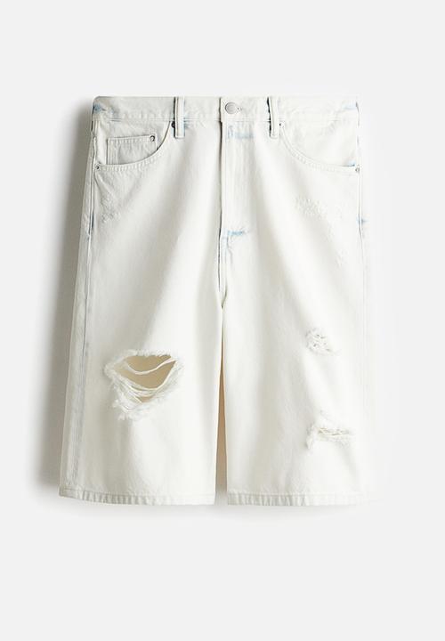 H&M - Baggy denim shorts - white