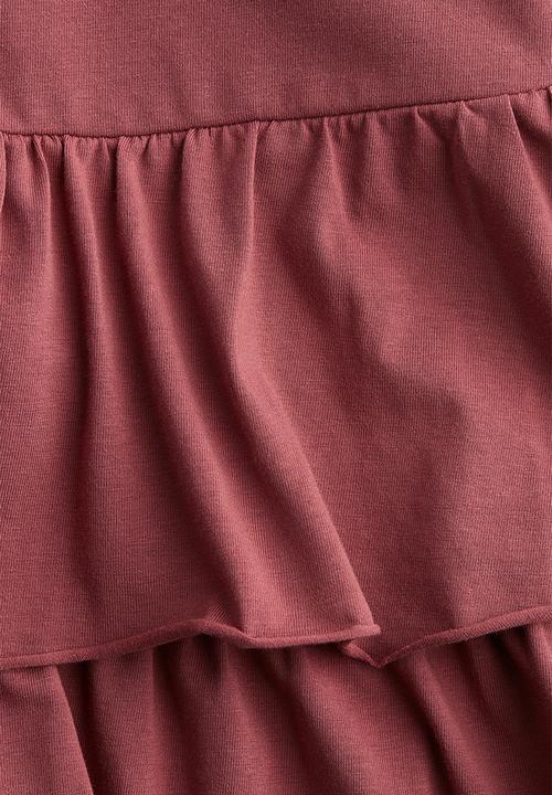 H&M - Tiered jersey mini skirt - dusty pink
