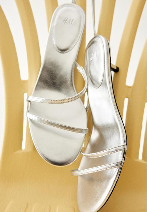 H&M - Heeled strappy sandals - silver-coloured