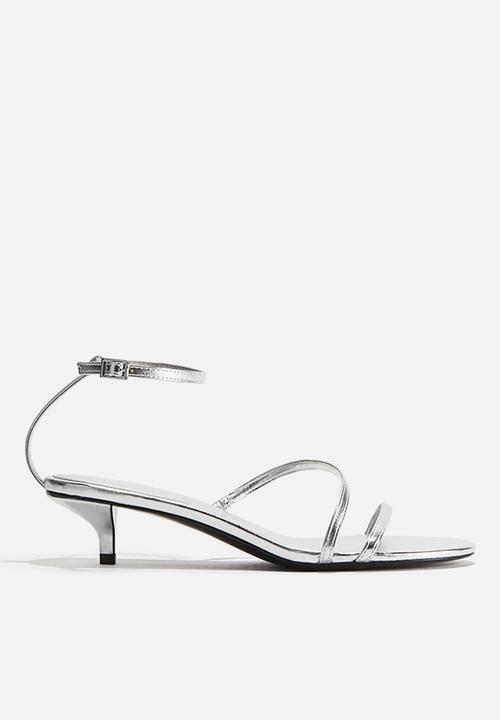 H&M - Heeled strappy sandals - silver-coloured