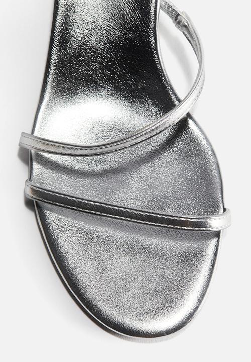 H&M - Heeled strappy sandals - silver-coloured