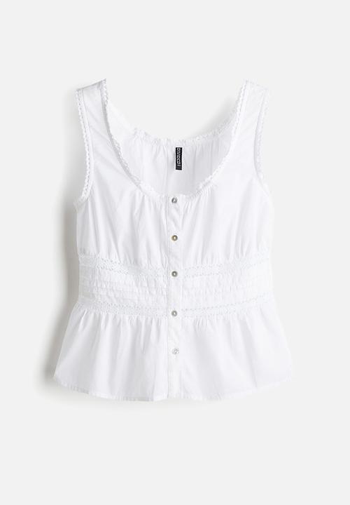 H&M - Peplum vest top - white