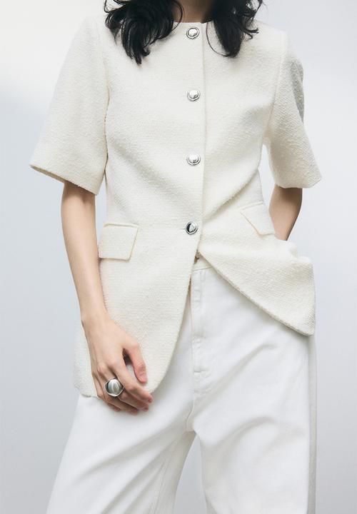 H&M - Bouclé blazer - white