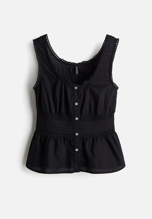 H&M - Peplum vest top - black