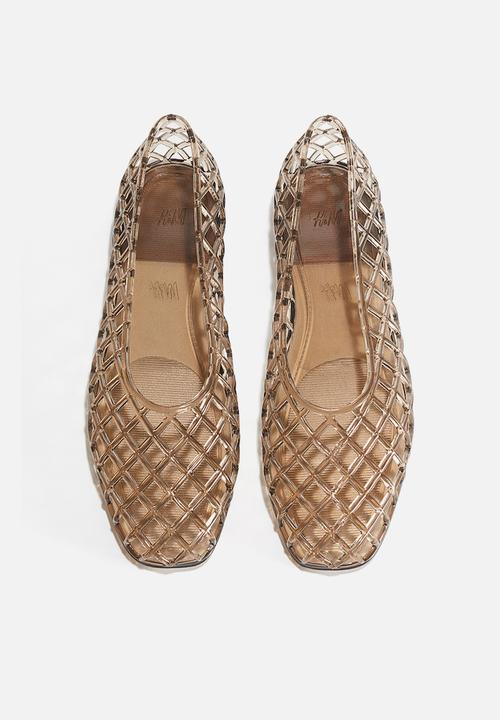 H&M - Plastic mesh ballet flats - light beige