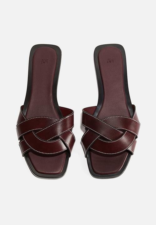 H&M - Braided sandals - burgundy