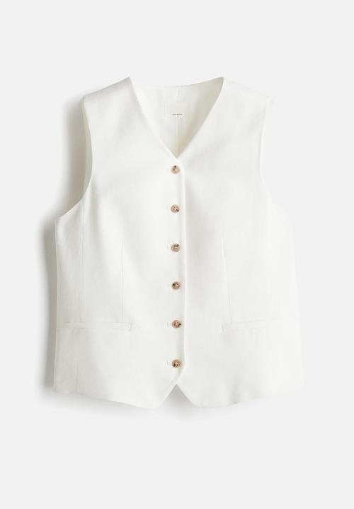 H&M - Linen-blend suit waistcoat - white