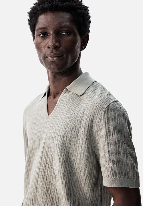 H&M - Regular fit pima cotton polo shirt - sage green 