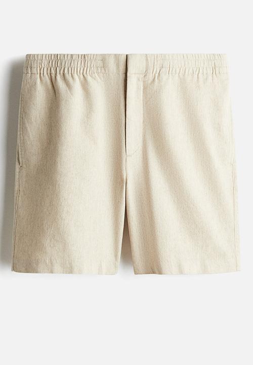 H&M - Regular fit linen-blend shorts - light beige